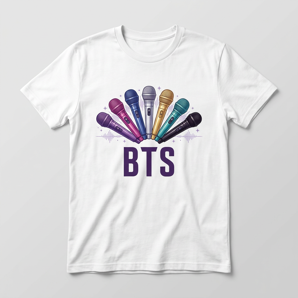 Polera BTS con siete micrófonos